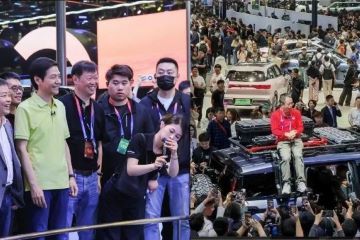 观潮一线｜红衣“车模”在北京车展“串门”，送车都不要